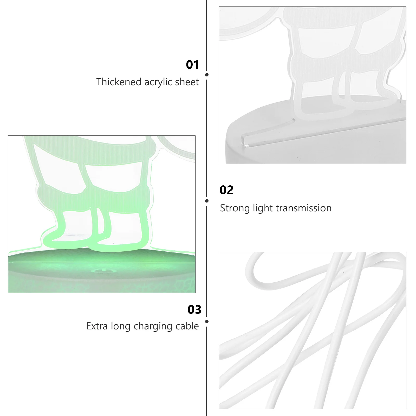 

3D Illusion Santa Claus Night Light LED Lamp for Home Decor Christmas Gift Touch Control Acrylic Panel Night Lamp for Living