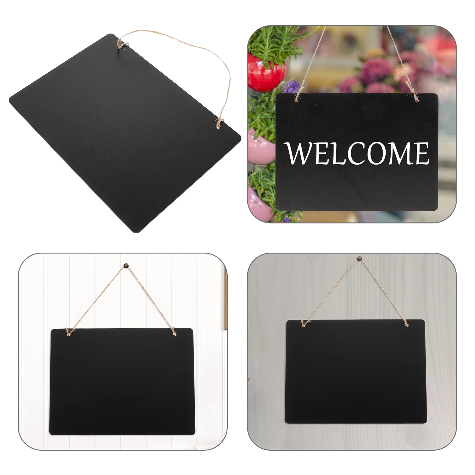 

Blackboard Decoration Hanging Sign Chalkboard Signs for Wall Double Sided Memorandum Wooden Travel