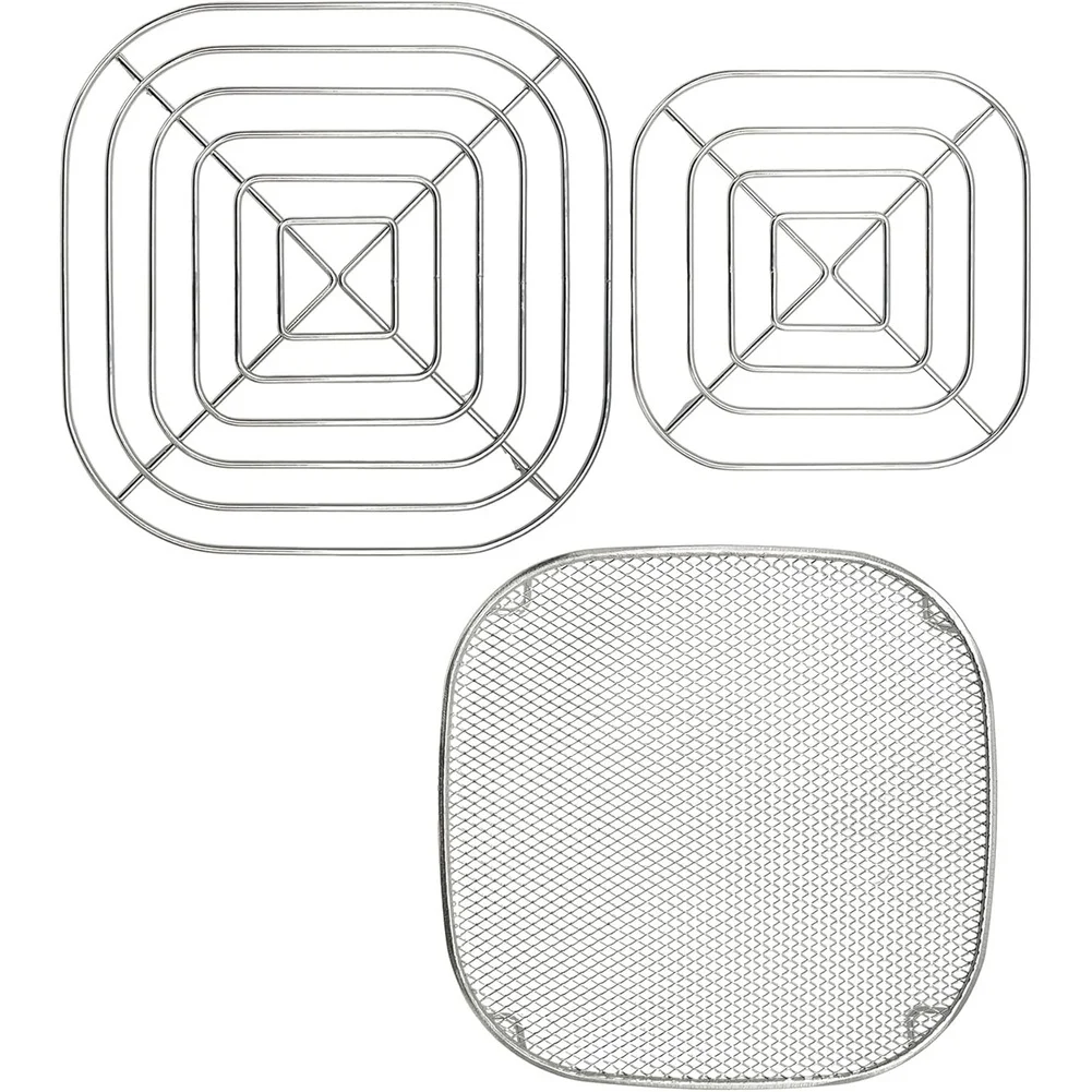 NEW!A61I Replacement Accessories Set- 3Pc Air Fryer Crisper Tray And Rack In Stainless Steel For Ninja Crispi Models FN100/FN101