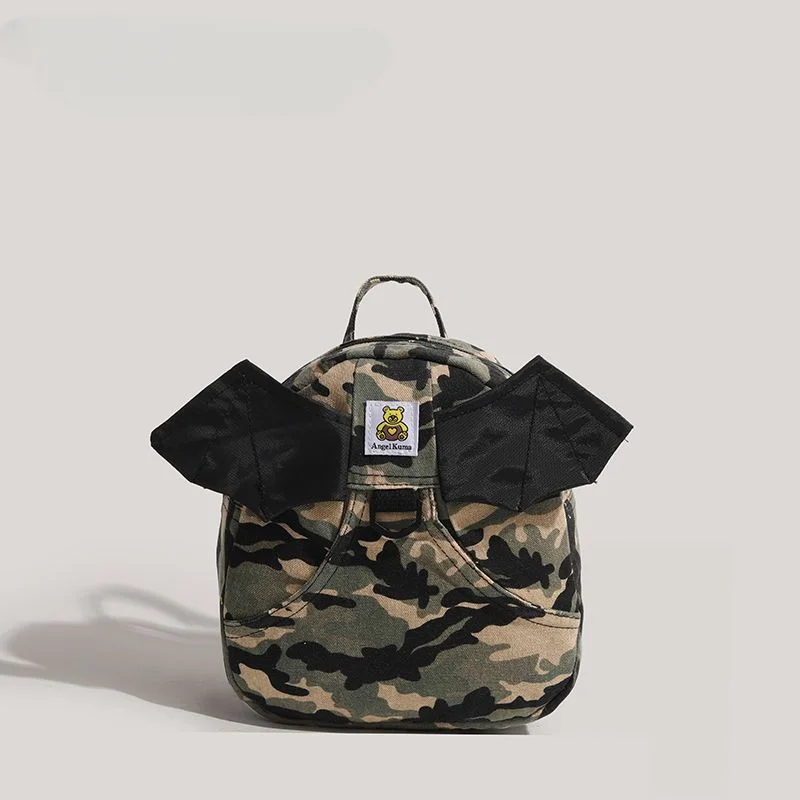 

2024 new Korean camouflage wing bag men and women Internet celebrities little devil anti-lost backpack