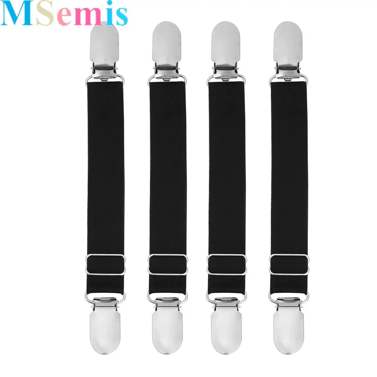 

2/4 Unisex Y/I Style Garter Belt Shirt Stays Holder Adjustable Elastic Nylon Keeper Clip Metal Clasp Suspender Strap for Clothes