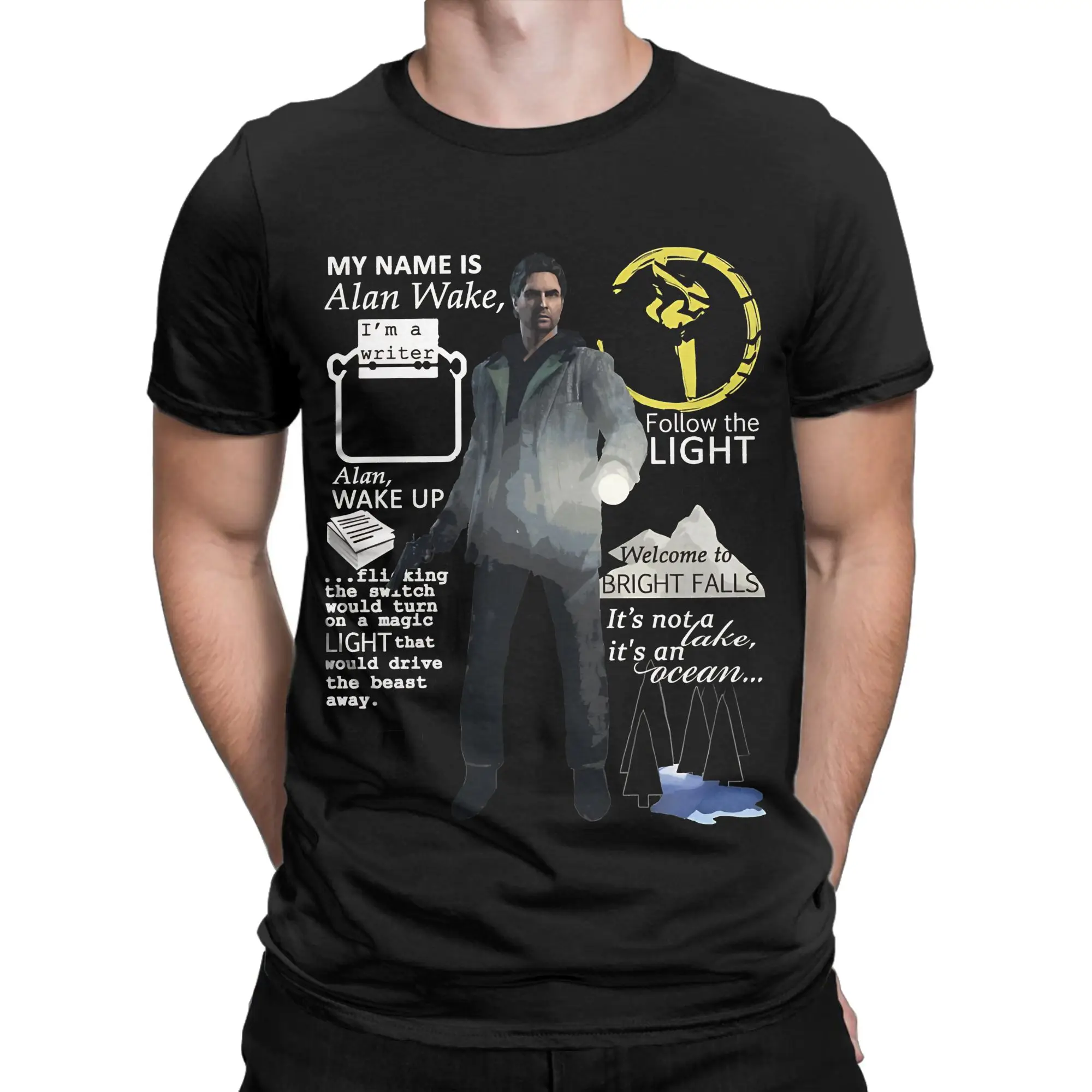 Alan Wake Funny Graphic 100% Cotton T-Shirt Alan Wake 2 Tees Tops For Men