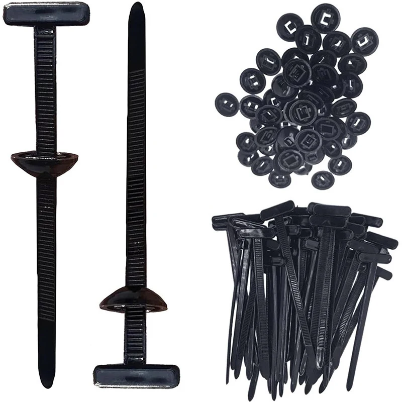 Universal Cable Tie Buckle-Heavy Duty Zip Ties Holder With Pin & Button Design Plastic Cable Ties Tool Fasteners Car Body