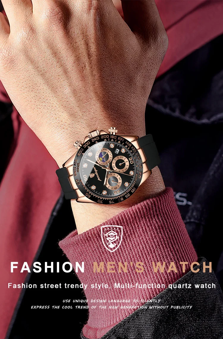 POEDAGAR Mode Luxus Männer Armbanduhr Chronograph Datum Hohe Qualität Quarz Mann Uhr Wasserdicht Leucht Militär männer Uhren – Detail 2