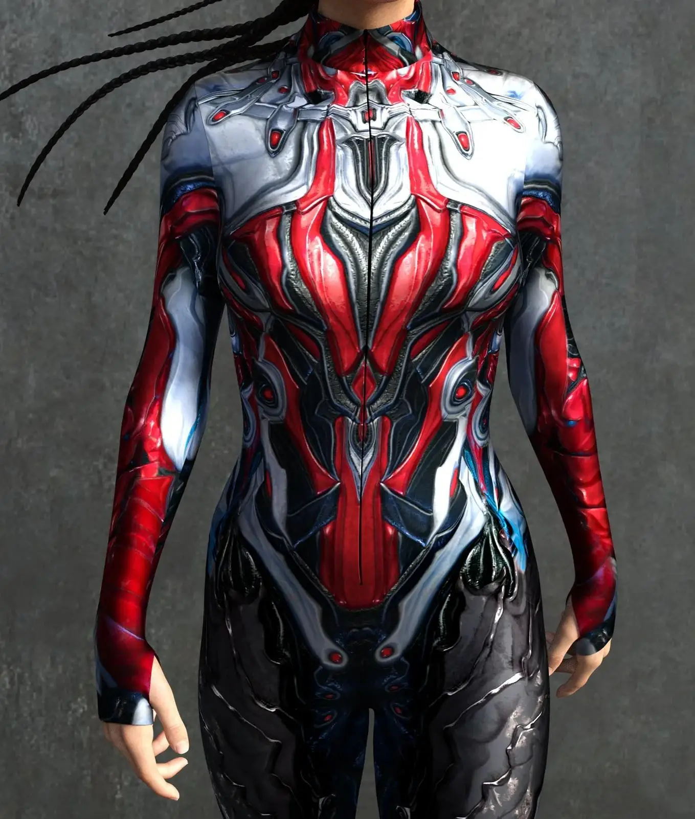 Cooles mechanisches Rüstungs-Cosplay-Kostüm für Frauen, Punk-Bodysuit, elastischer Jumpsuit für Feiertagspartys, ausgefallene Aerial-Yoga-Auftritte, Catsuit – Detail 21