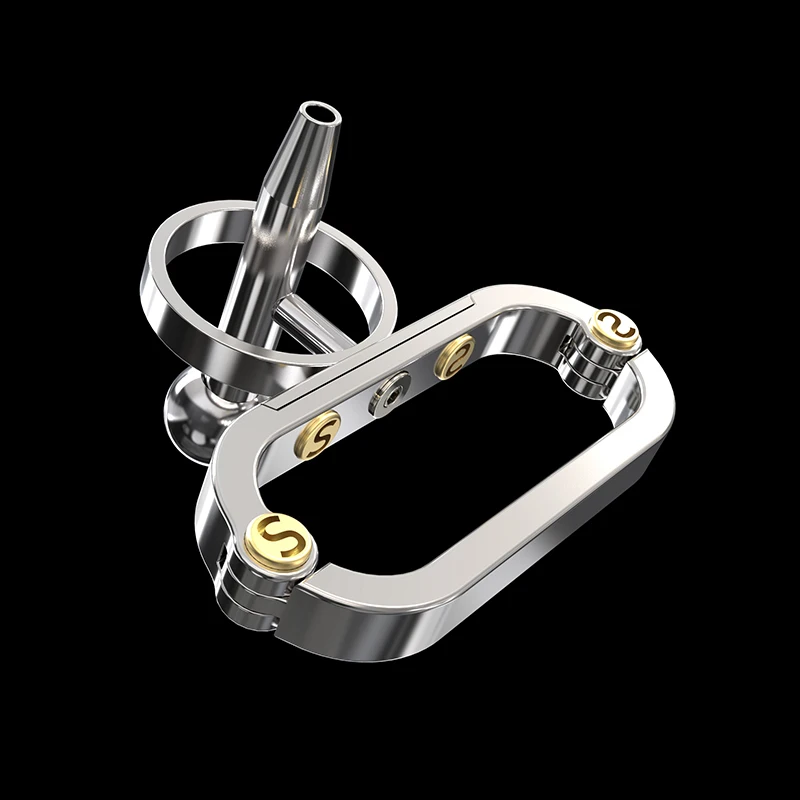 Newest Design Stainless Steel Detachable Male Chastity Device PA Puncture Cock Cage Penis Ring Lock Stealth Lock Chastity Belt