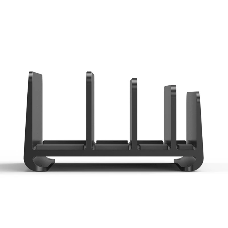 Aluminum Alloy Desktop Laptop Stand Support Rack Adjustable 4 Slot Laptop Desk Holder Dock Base for Laptops Tablet