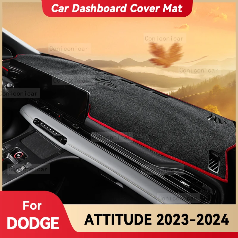 For DODGE ATTITUDE 2022-2024 Car Dashboard Cover Mat Sun Shade Pad Avoid Light Mat Instrument Carpet Protection Accessories