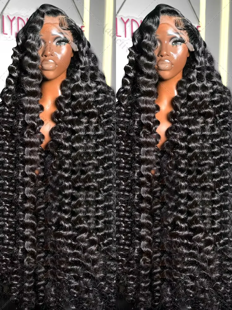 Parrucca anteriore in pizzo 13x7 HD per capelli umani 40 pollici onda sciolta riccia brasiliana 250% parrucche sciolte a onda profonda parrucca frontale in pizzo 13x6 per le donne