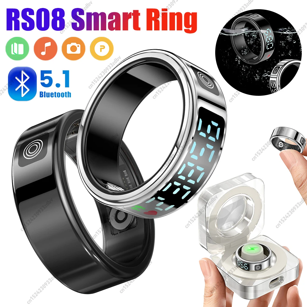 RS08 Smart Ring 5ATM Waterproof Health Fitness Rings Multi-sport Modes Fitness Tracker Heart Rate Blood Oxygen Sleep Monitoring