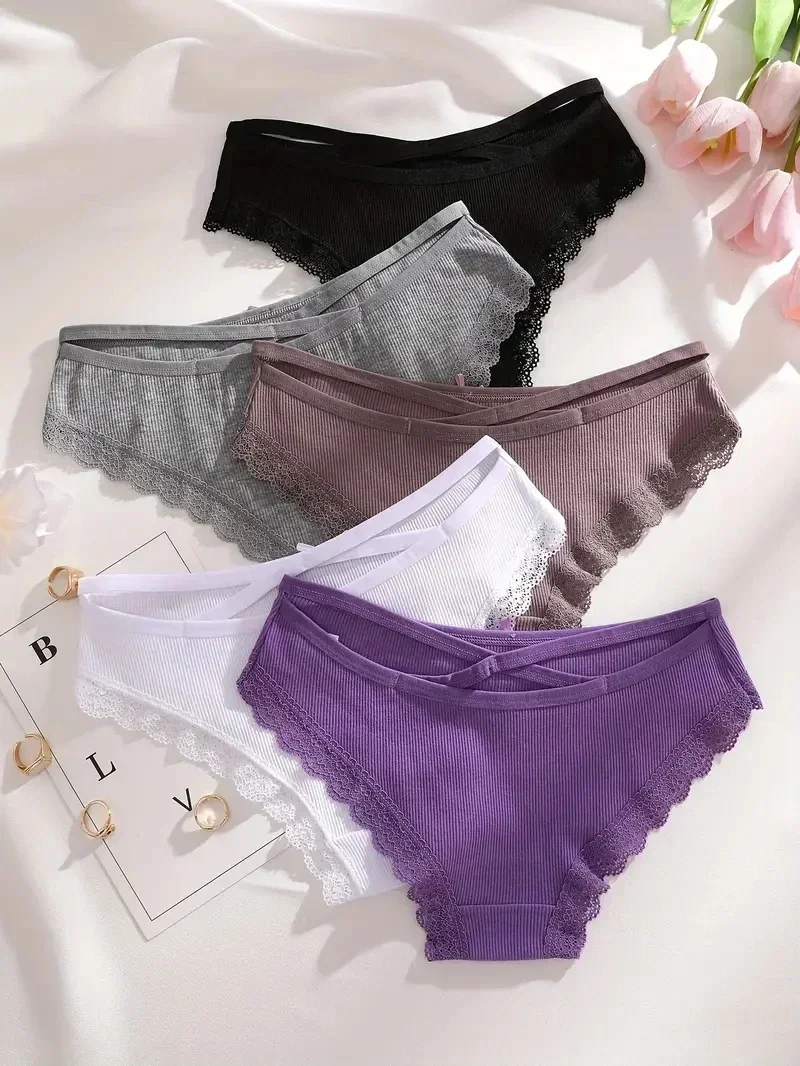 12 قطعة/المجموعة النساء القطن سلس سراويل جوفاء مثير تصميم فريد منخفضة الخصر سراويل تنفس ملابس داخليّة حريمي الملابس الداخلية S-XL #5