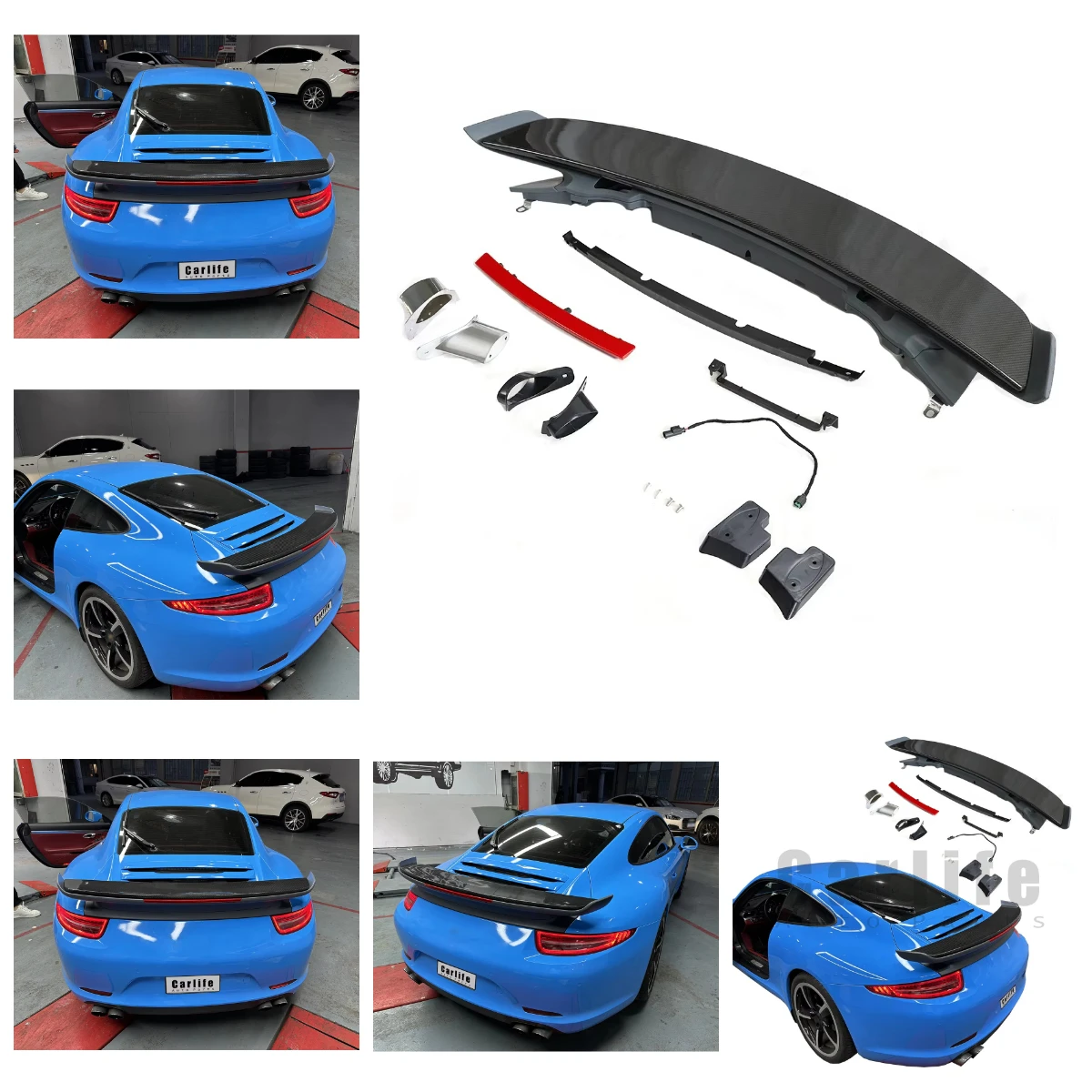 Body Kit Modified Escalate Refit for Carbon Fiber Electric Lifting Rear Diffuser with Light for  911 2011-2015