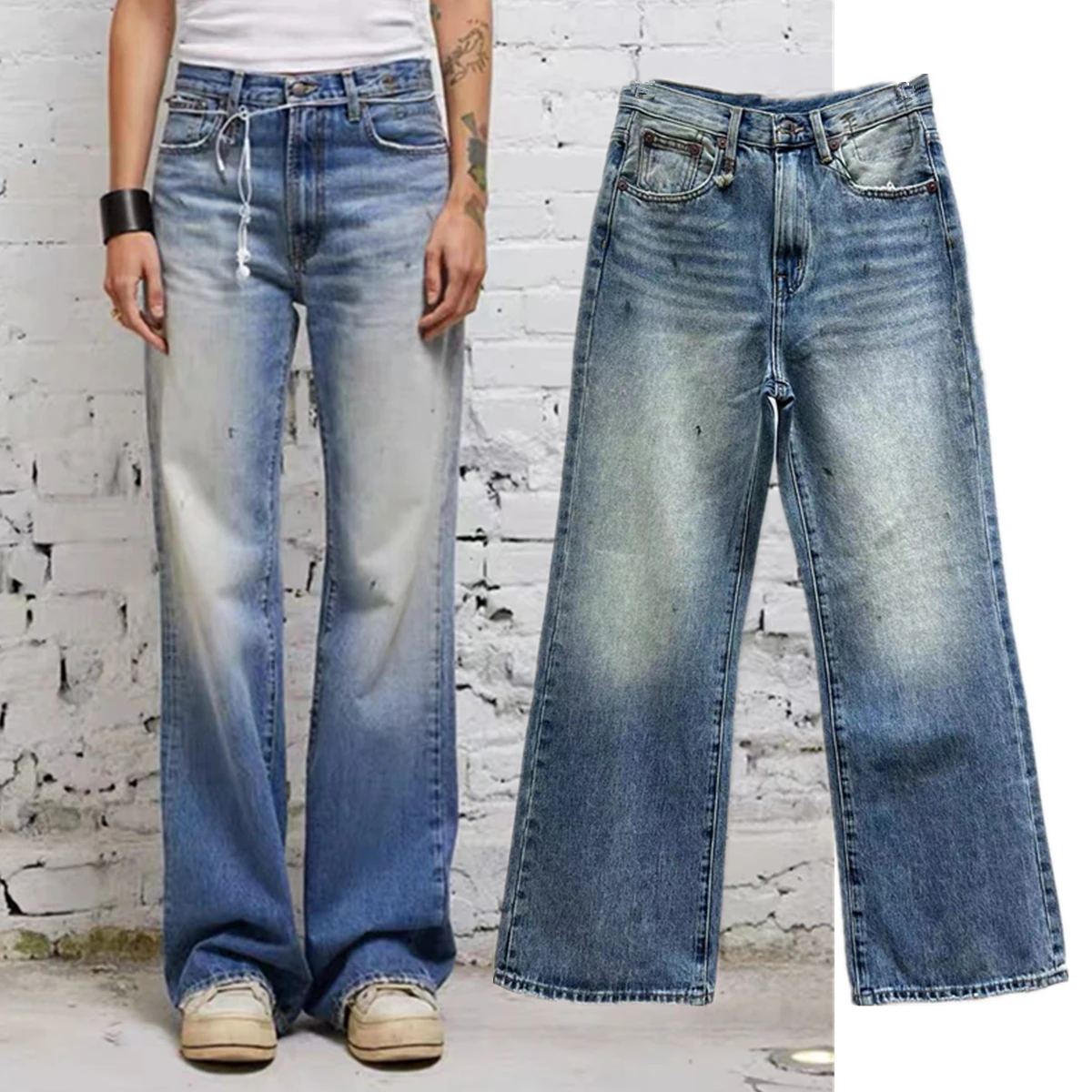 

Maxdutti High Street Jeans Women's Jeans Woman Clothes Women's Denim Pants American Retro Mom Jeans Boyfriend Style Jeans