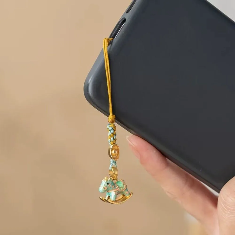 

Ремешок для телефона на удачу, год лошади, китайский стиль, анти-потерянный ремешок для телефона со знаком зодиака и лошади, универсальный милый чехол для мобильного телефона, брелок