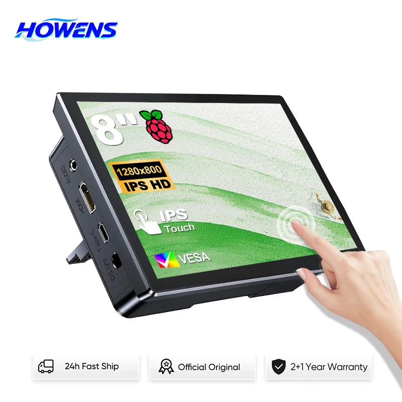 8 Inch Capacitive Touch IPS Display Portable Secondary Monitor Support VESA Installation For Orange Pi Banana Pi Industrial Pc