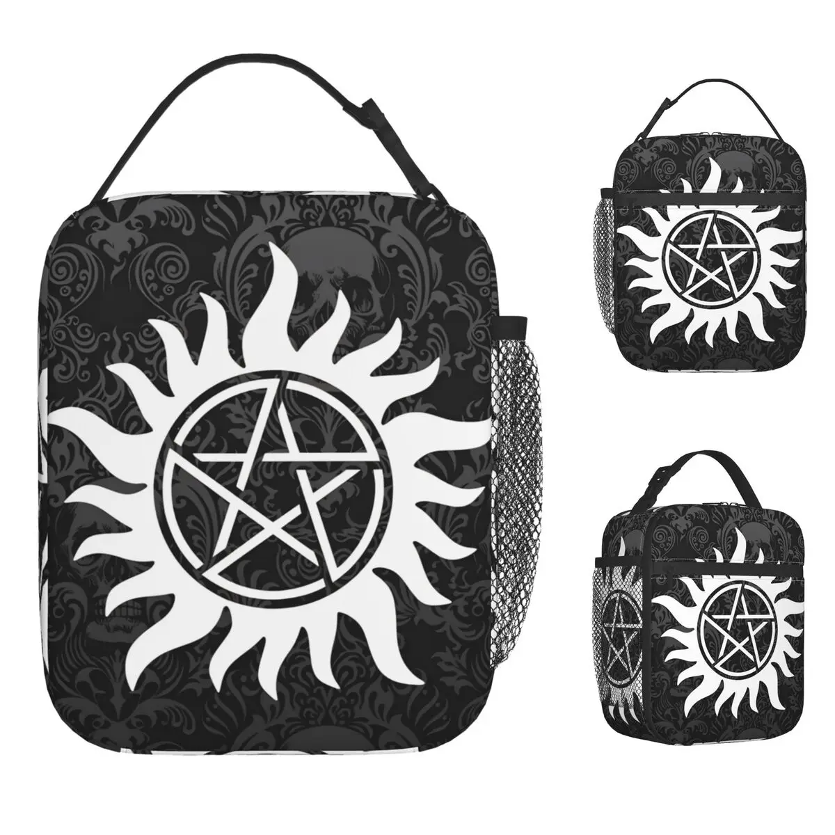 SPN sobrenatural Winchester Bro's Dean Sam bolsa de almuerzo Retro lonchera para mujeres bolsa refrigeradora portátil bolsa impermeable bolsas de comida