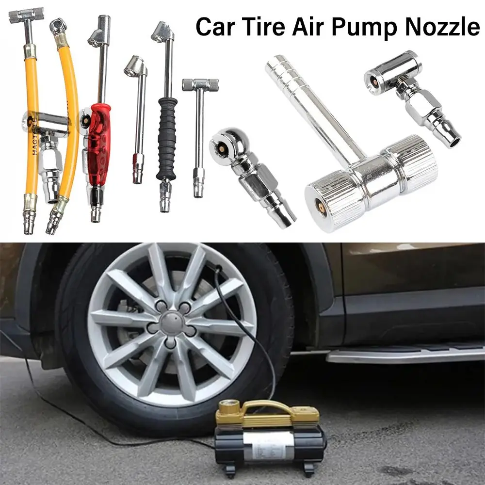 Dual Head Tire Air Pump Nozzle Tyre Air Connection Locking Multiple Models Tire Air Inflator Hose Multifunctional