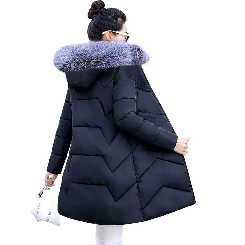 7XL Fashion Coats Winter Jacket Women Parka New 2024 Hooded Long Female Coat Office Lady Warm Down Jacket Fur Winter Coat Women