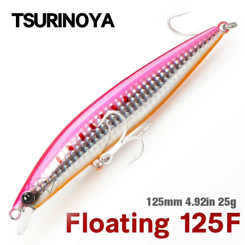 TSURINOYA Strong STINGER 125F Ultra Long Casting Floating Minnow 125mm 25g ad alta resistenza spigola di acqua salata esche artificiali dure