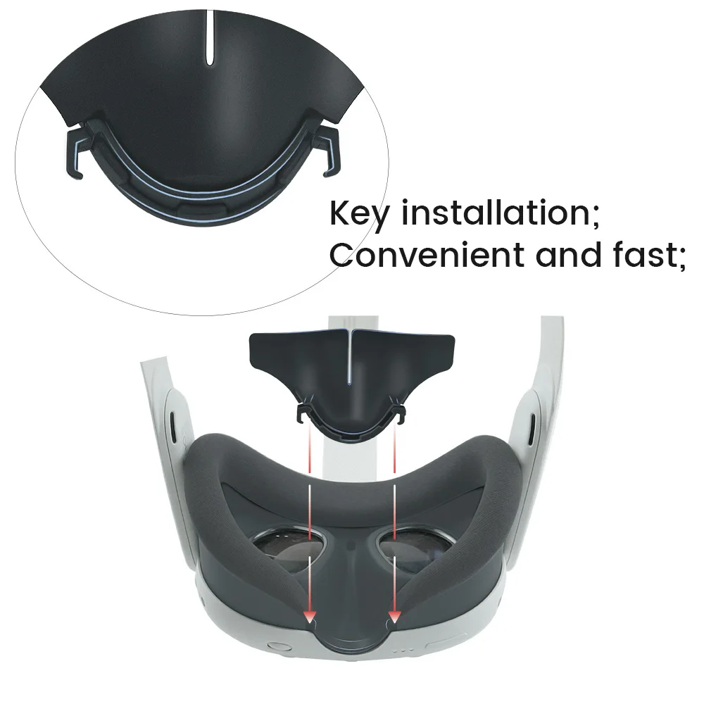 Silicone Blackout Nose Rest para Meta Quest 3, Nariz Ponte Capa Protetora, Durável Silicone Nose Pad, VR Acessórios