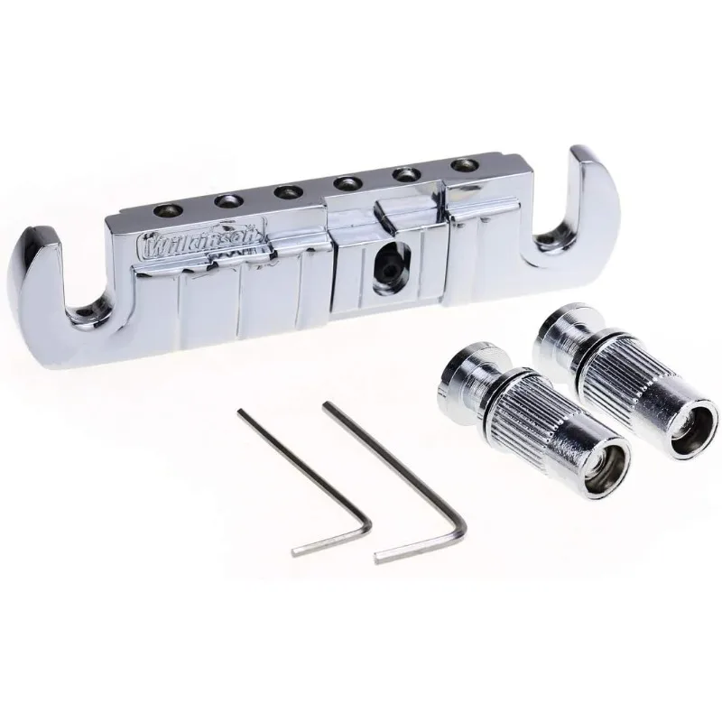 Wilkinson GTB Adjustable Intonated Wraparound Bridge Tailpiece for L/p Style Electric Guitar, Chrome/Gold