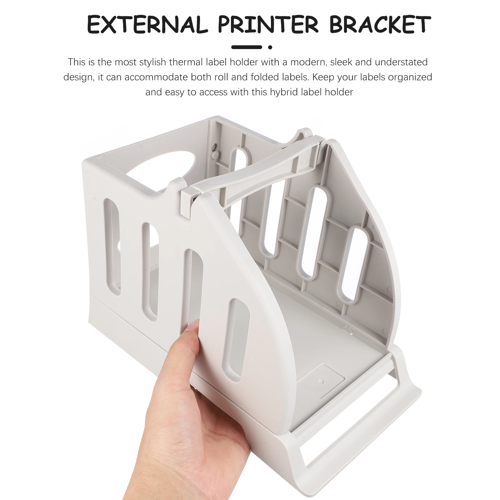 

Thermal Barcode Printer Rack White Plastic Sticker Dispenser Shipping Dual Use Label Paper Holder External Roll ganizer Fits