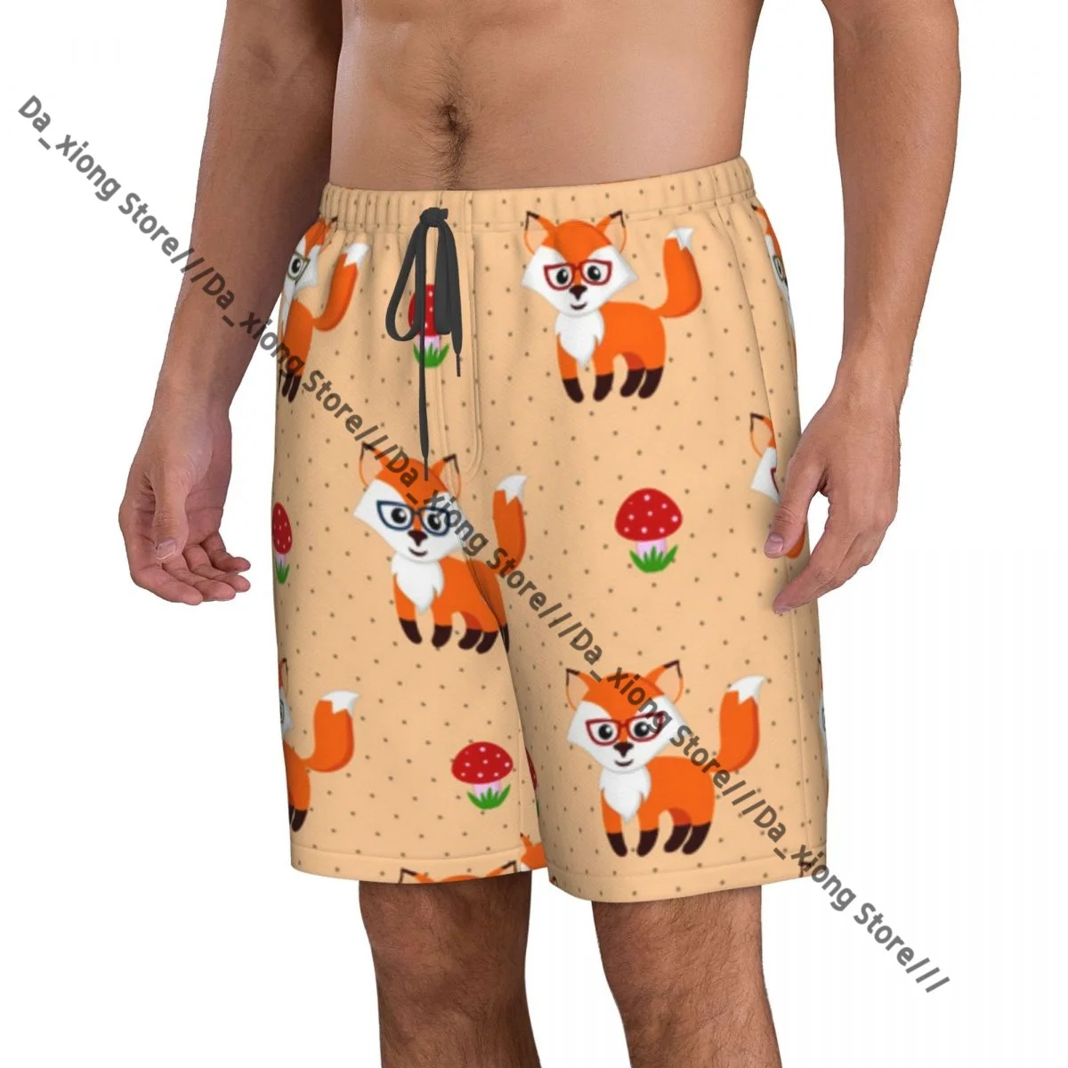 Fox And Amanita Quick Dry Swimming Shorts For Men Swimwear Swimsuit Trunk Bathing Beach Wear
