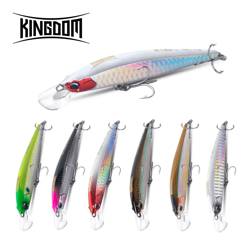 Kingdom Kingart-II Sinking Minnow Fishing Lure 7.5g 14g 18g 70mm 90mm 110mm Long Casting Artificial Jerkbaits Hard Bait Sea Bass