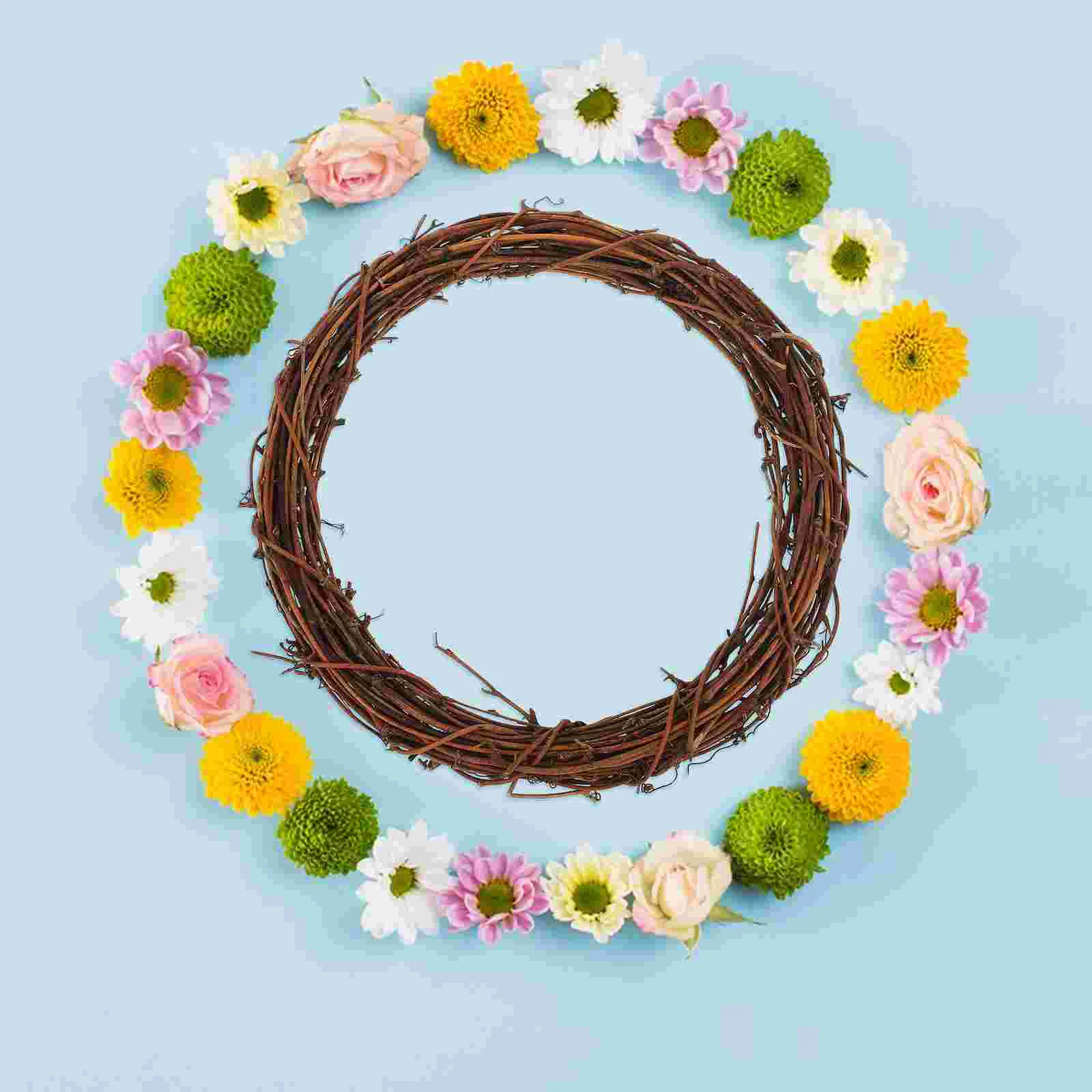 Rattan Garland Halloween Decorations Outdoor Floral Wreath Frame Rough Wreaths Vine Circle