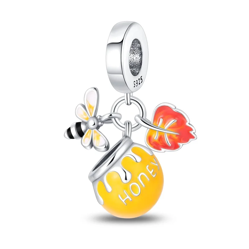 

925 Sterling Silver Charms Bead Autumn Maple Sugar Dangle Fit Original Bracelet DIY Women Jewelry Gift