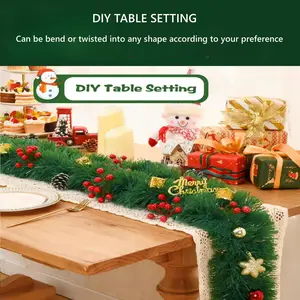 إكليل بهرج عيد الميلاد Sggvecsy، زينة شجرة عيد الميلاد، تويست معدني، سقف معلق، أخضر وأبيض، 50.2 قدم أعلى 6 مبيعات زخرفة سقف عيد الميلاد - No3