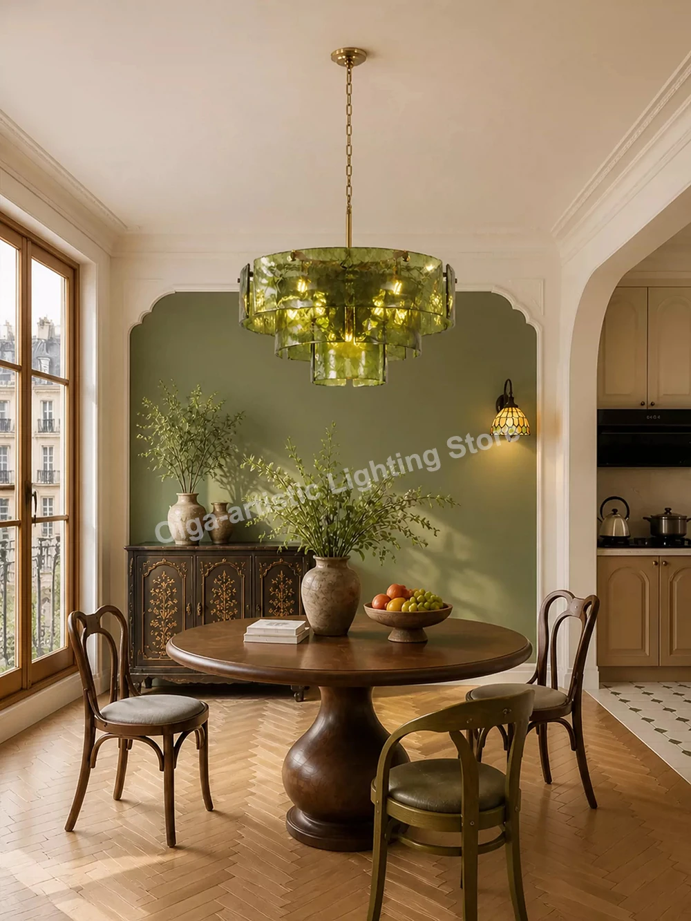 Nordic Designer 2026 Murano Green Amber Glass Chandelier Lighting Dimmable Hanging Lamp for Ceiling Height Adjustable Lustres