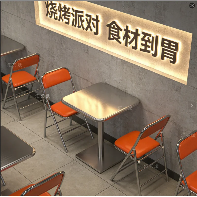 

Industrial-Style Double-Layer Stainless Steel , Square , Long Table For Cafes, Milk Tea Shops, Food Stalls, Commercial