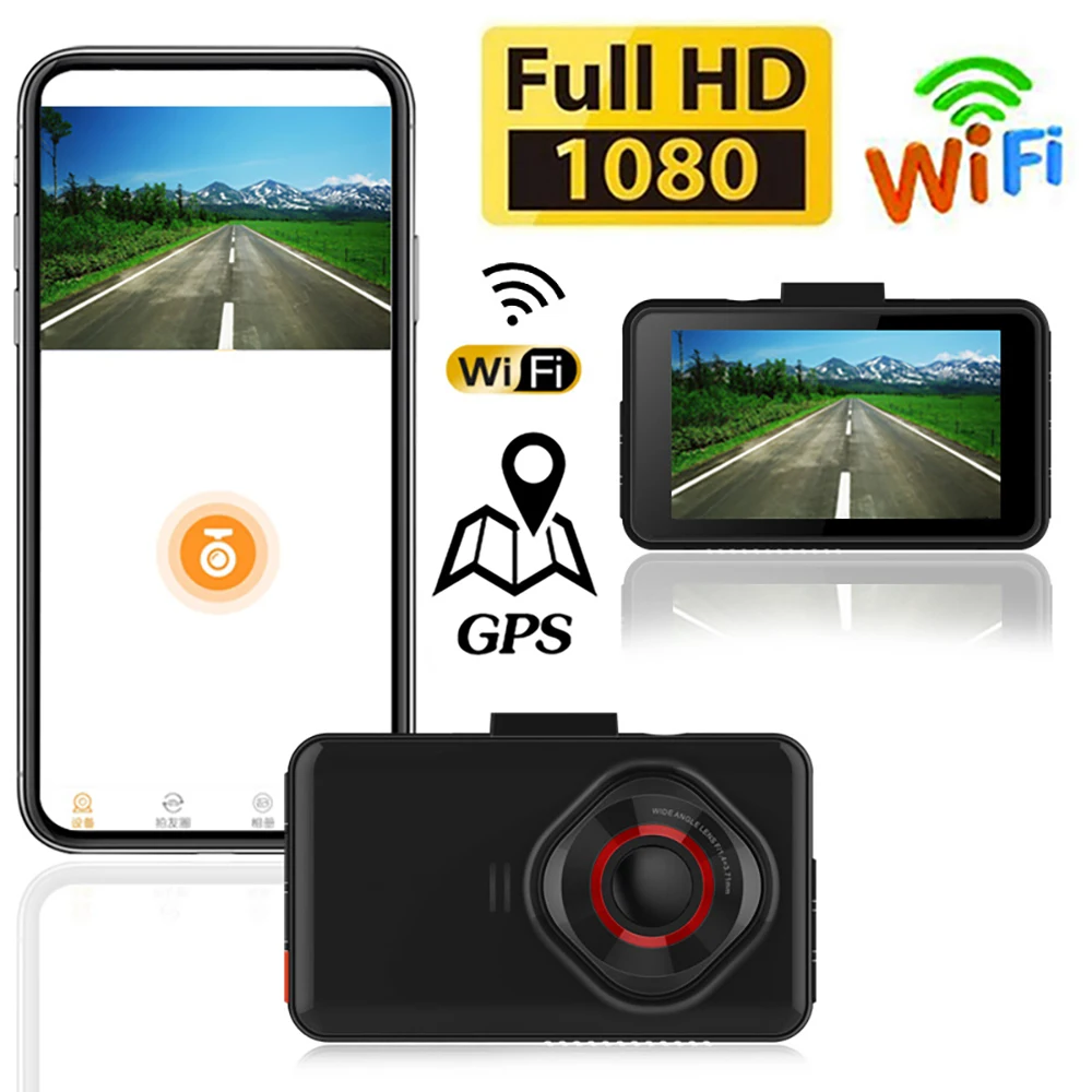 Car DVR WiFi GPS Dash Cam 1080P HD Drive Video Recorder Auto Registrar Vehicle Camera Night Vision Black Box Car Accessories