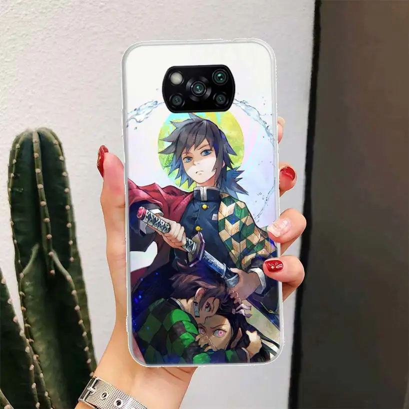 Kimetsu no Yaiba Anime Demon Slayer Phone Case For Xiaomi Poco X6 X5 X4 X3 Nfc F6 F5 Pro F4 Gt F3 F2 F1 M5 M5S M4 M3 5G Shell Co