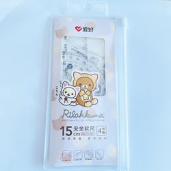 AIHAO 75167 Rilakkuma yumuşak cetvel seti geometri matematik kare derece üçgen kırtasiye açı cetvelleri okul malzemeleri için