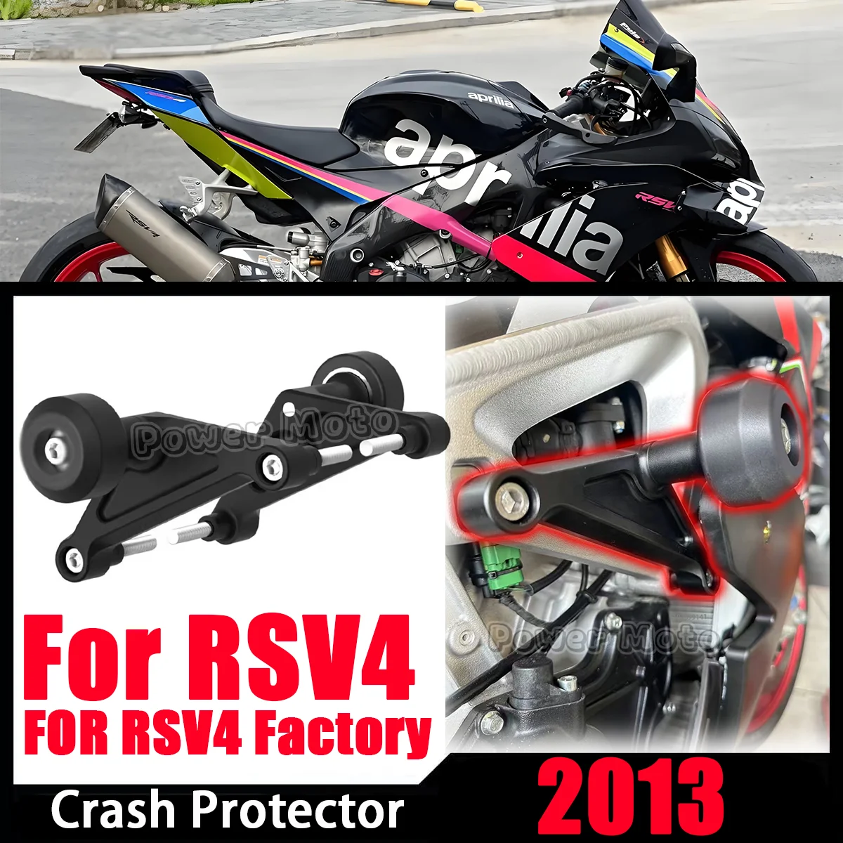 

Frame Sliders Crash Protector Motorcycle Parts Bobbin Falling Protection Pads For APRILIA RSV4 RF RR 2013 Factory APRC 2009-2020