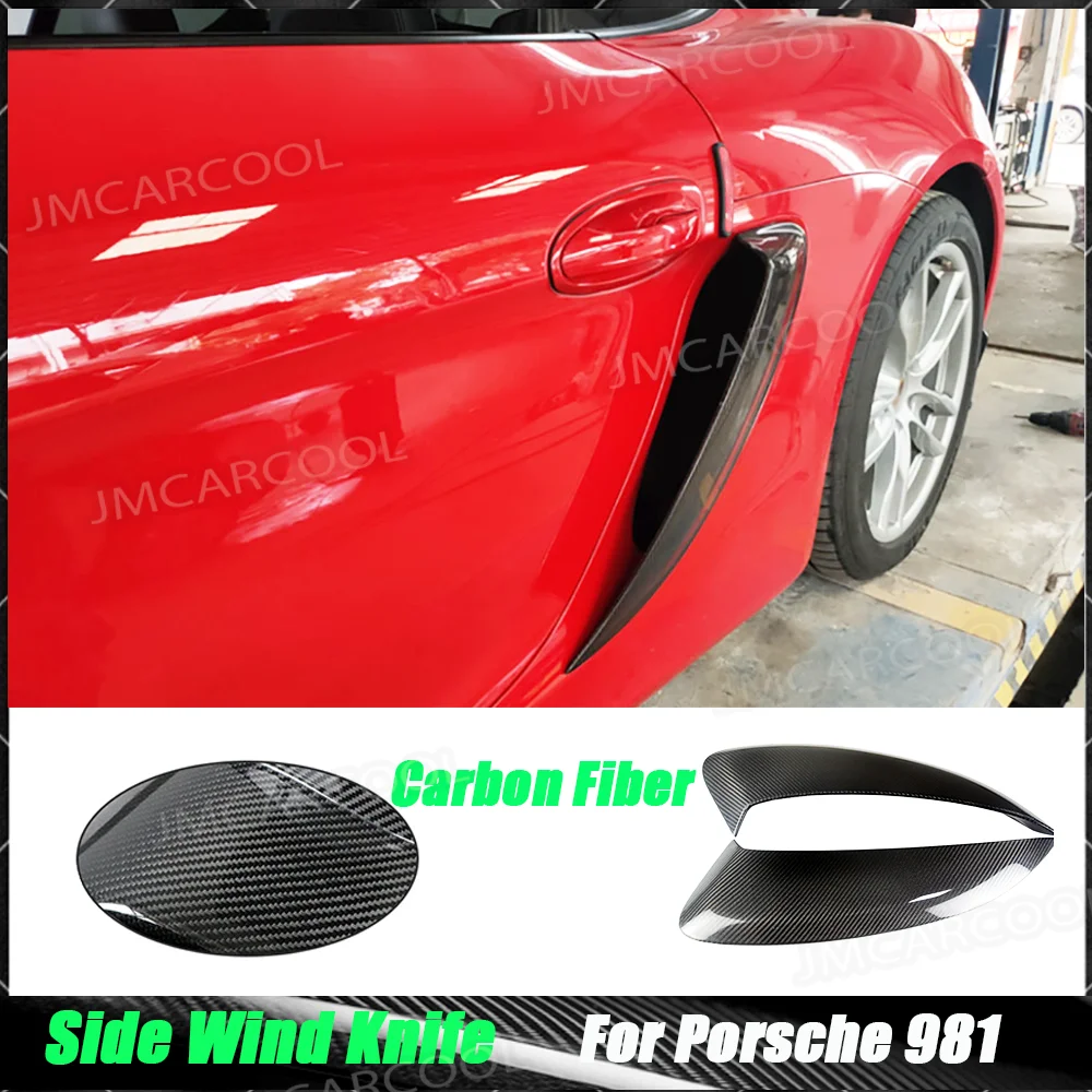 

Real Carbon Fiber Side Vent Air Intake Duct For Porsche 981 Cayman Boxster 2013-2015 Car Fender Side Air Vent Side Wind Knife