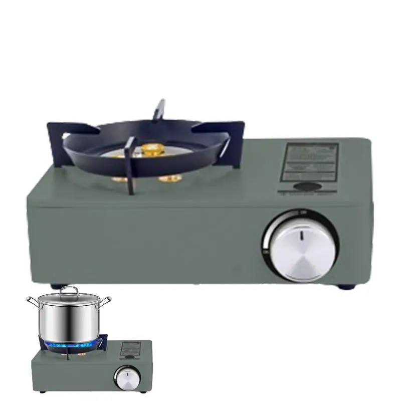 

Mini Camping Burner Metal Stove With Storage Box Camping Kitchen Necessities For Saucepan Soup Pots Frying Pan Steamer Coffee