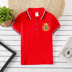 Boys Summer New Children Polo Shirt Kids Boys Embroidery Polo Shirts England Style Fashion Boys Designer Clothes School Uniform