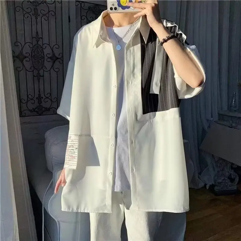 

Летний большой размер 250, дизайн Pou, лоскутный полосатый топ irt Haome, тонкий повседневный топ f Sve для молодежи, весенняя мода