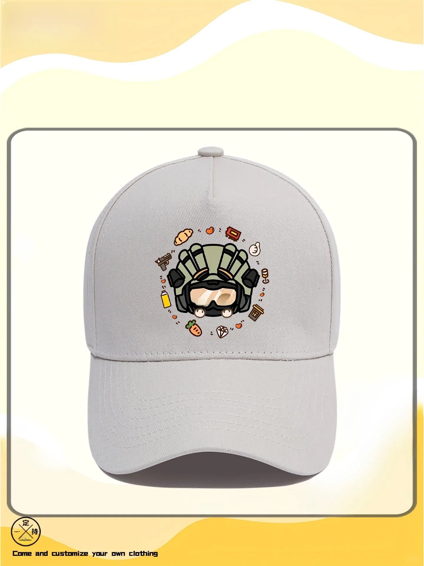 Delta Game Action Cartoon Q Version Male Baseball Cap Wild Dragon Bee Doctor Luna Collaborative Wide Brim Hat Summer Sunshade