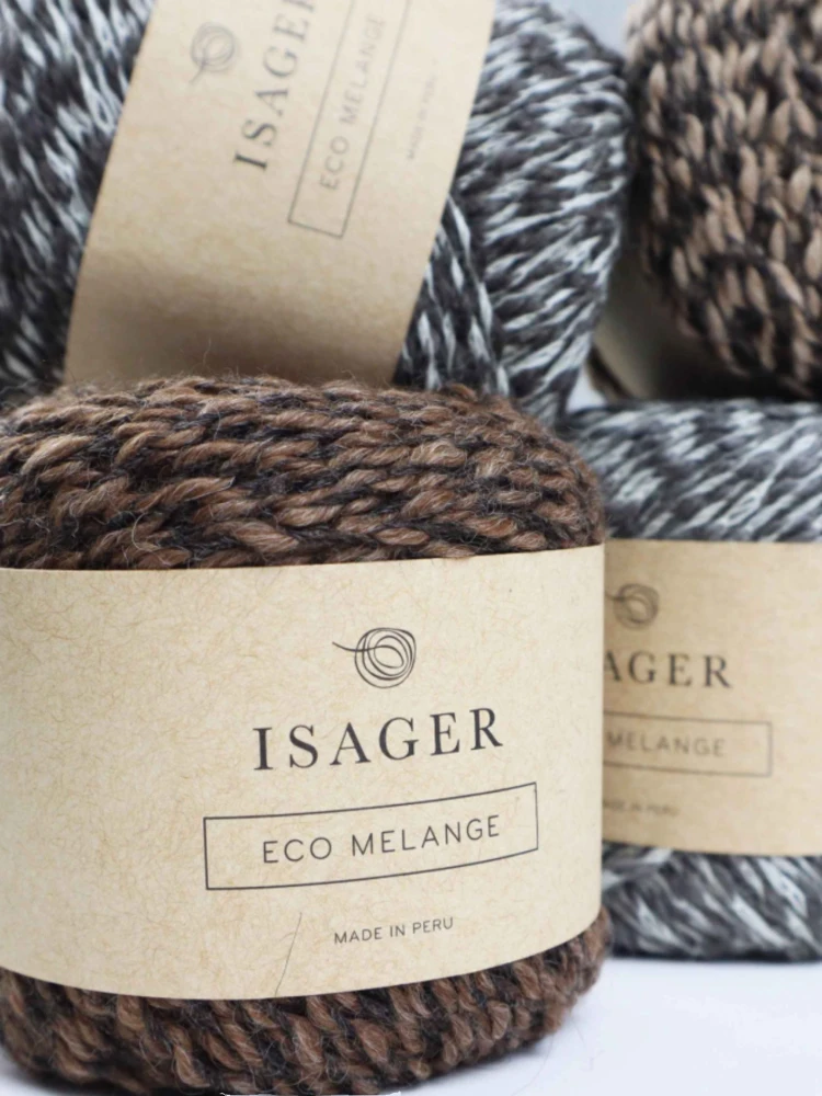 isager-エコメランジ-ソフト肌に優しいアルパカウール-無染色ミックスカラー-50g-50m-中細糸-編み物diy材料用