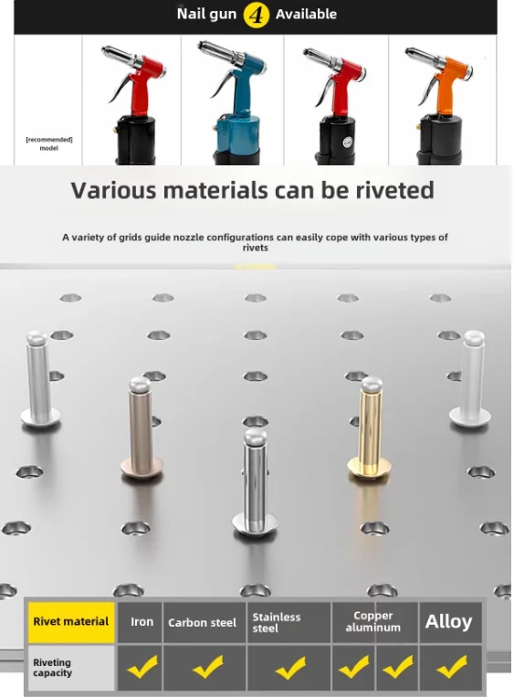Automatisch klinkgereedschap Hoog rendement automatisch roestvrijstalen pneumatisch klinknagelpistool