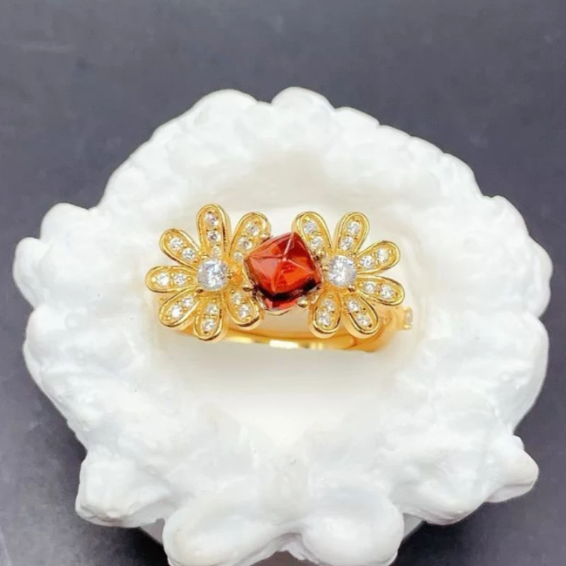 

100% Genuine Pyrope Garnet Ring with Certificate 5mm*5mm VVS Graded Garnet Silver Ring Solid 925 Silver Gemstone Jewelry