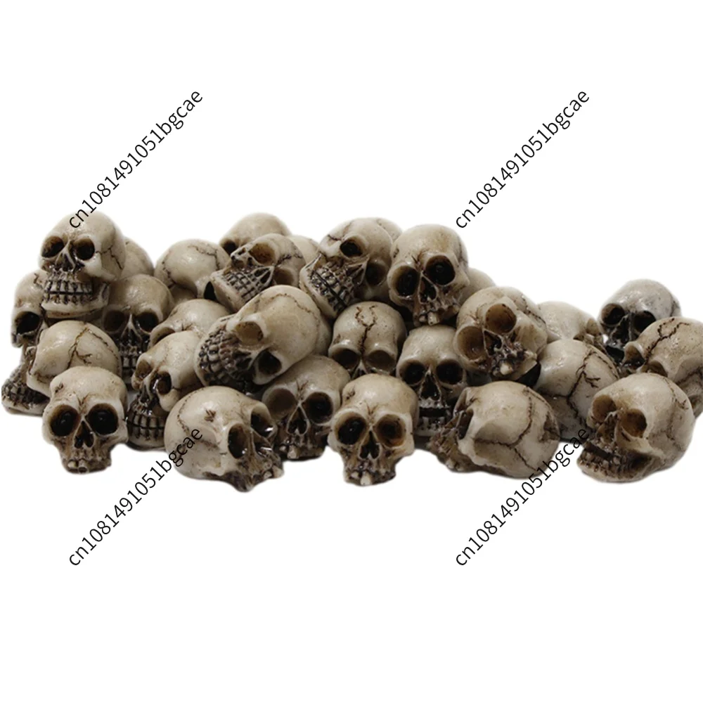 20Pcs Mini Skull Model Collectable Halloween Gothic Skull Sculptures Creative Festival Theme Landscape Garden Potted Plant Decor