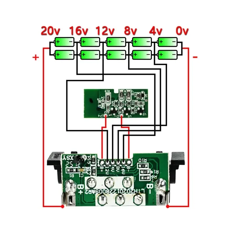 10-Core Battery Case for Dewalt 18V/20V Li-ion Battery Shell Box with BMS PCB Board Charging Protection (Case Only, No Battery)