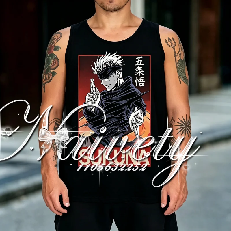 Summer New Jujutsu Kaisen Fushiguro Megumi 3DPrint Quick Dry Crew Neck Top Basketball Vest Unisex Anime Manga Sleeveless Tee view 3