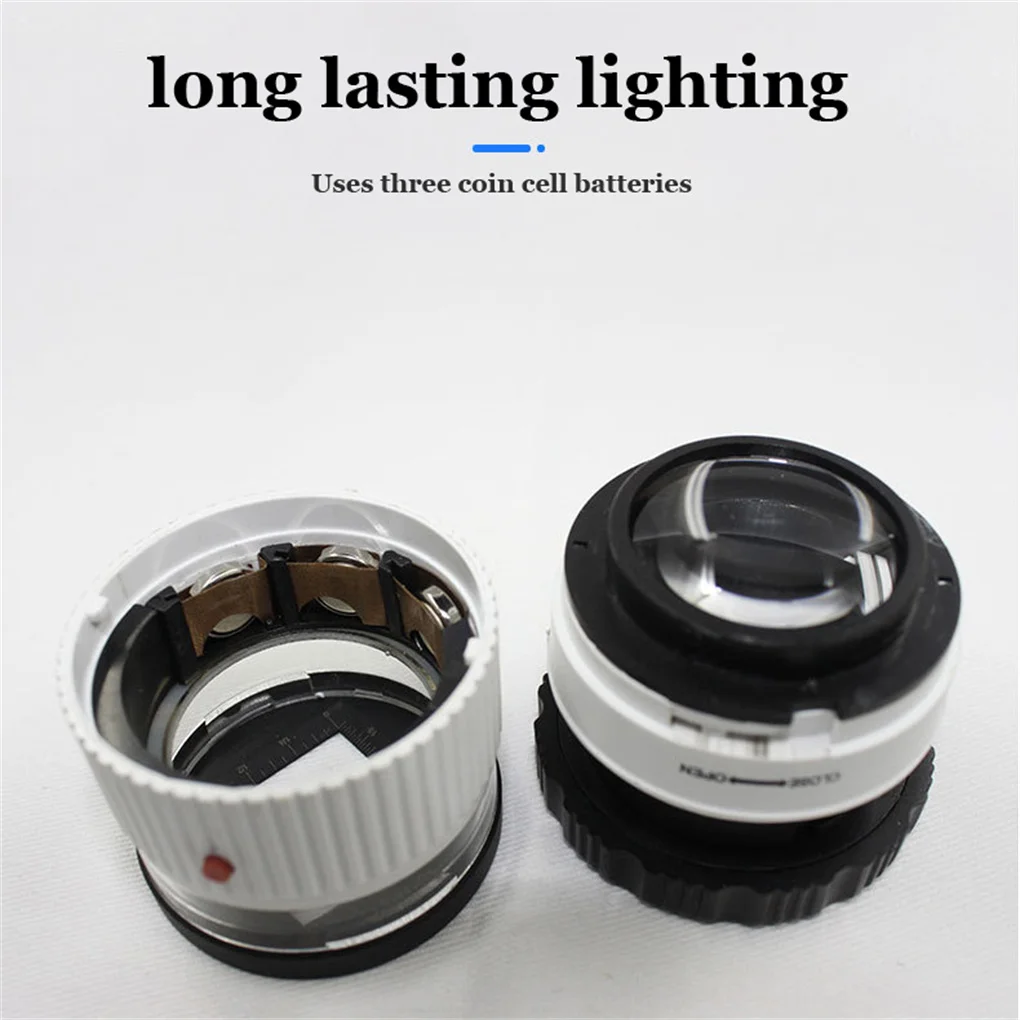 

30X Magnifier LED Light Magnifying Glass Pocket-Size Loupe Jeweler Gifts