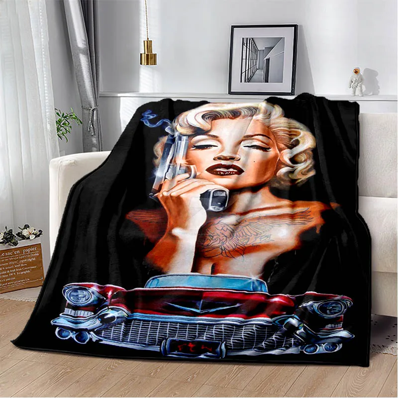 Marilyn Monroe Printed blankets picnic blanket Warm Flannel blankets Soft and comfortable blanket bed linings Birthday Gift